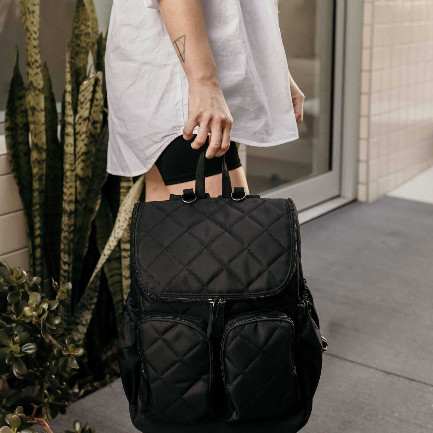 Signature Diaper Backpack - Black Diamond Quilt