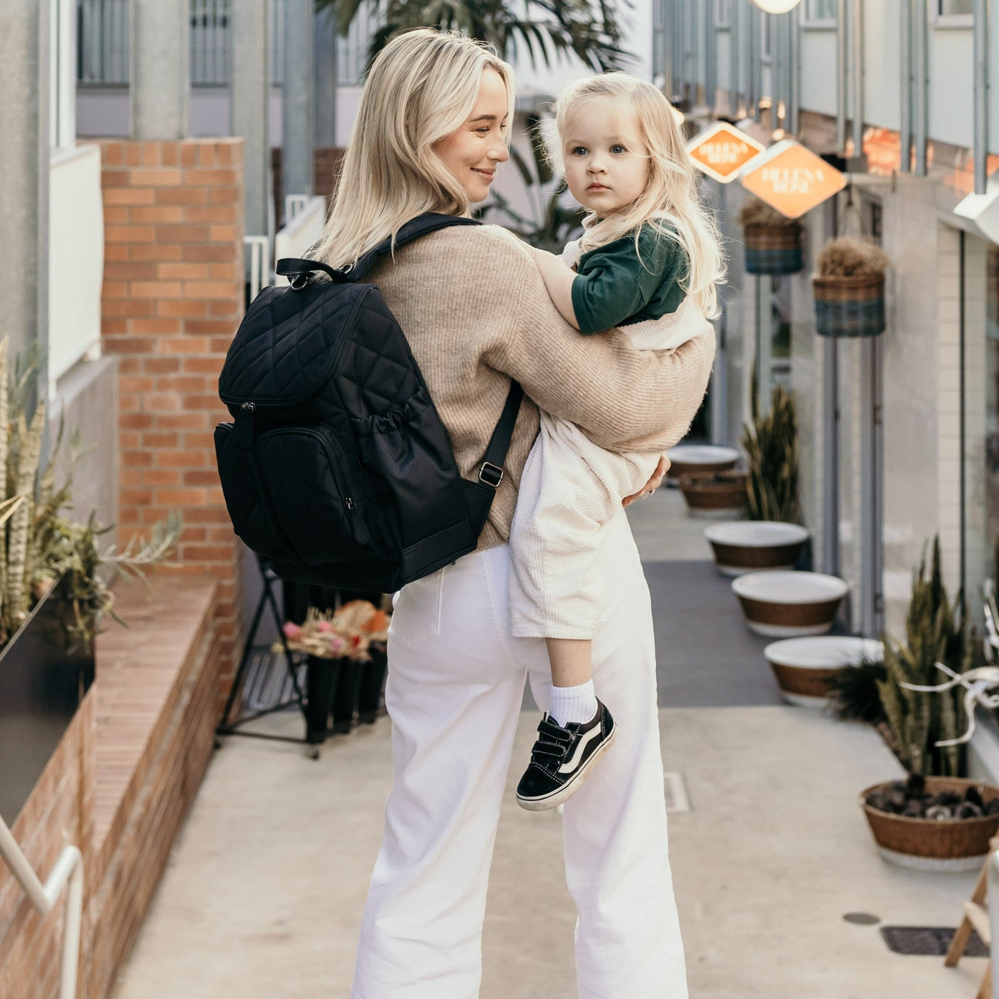 Signature Diaper Backpack - Black Diamond Quilt