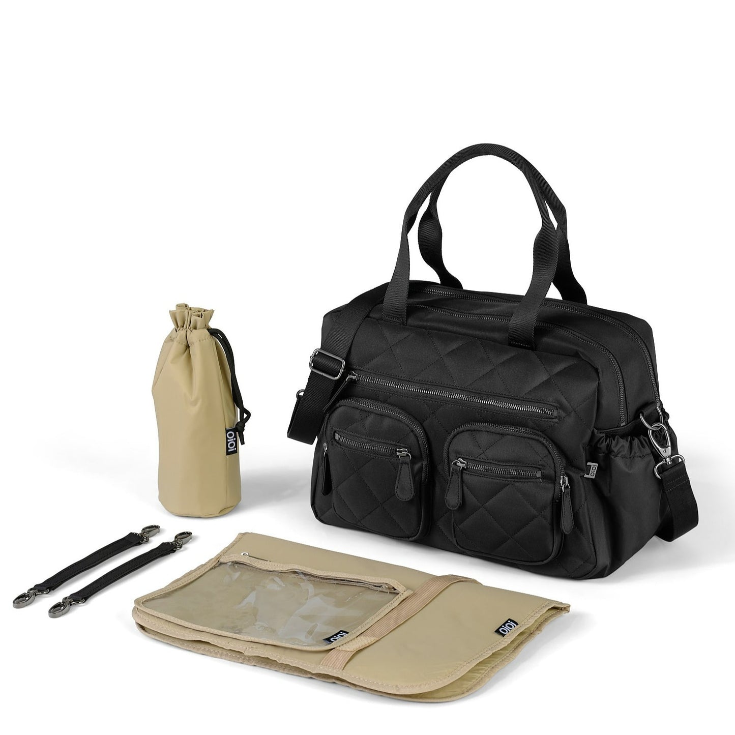 Carry All Diaper Bag - Black Diamond Quilt