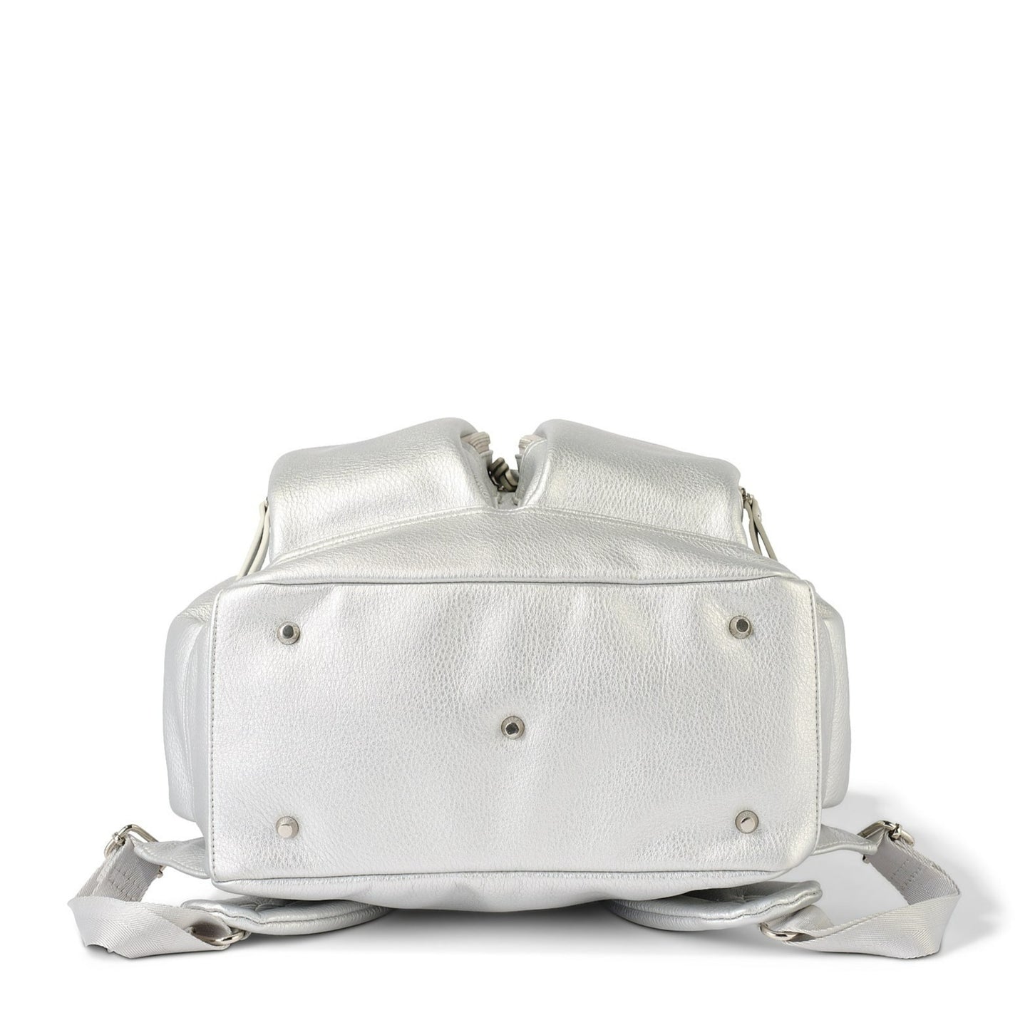 Dimple Faux Leather Diaper Backpack - Metallic