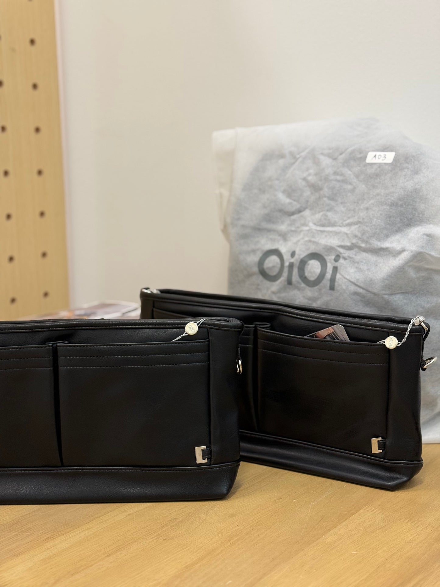 A04 Signature Stroller Organiser in Black Vegan Leather