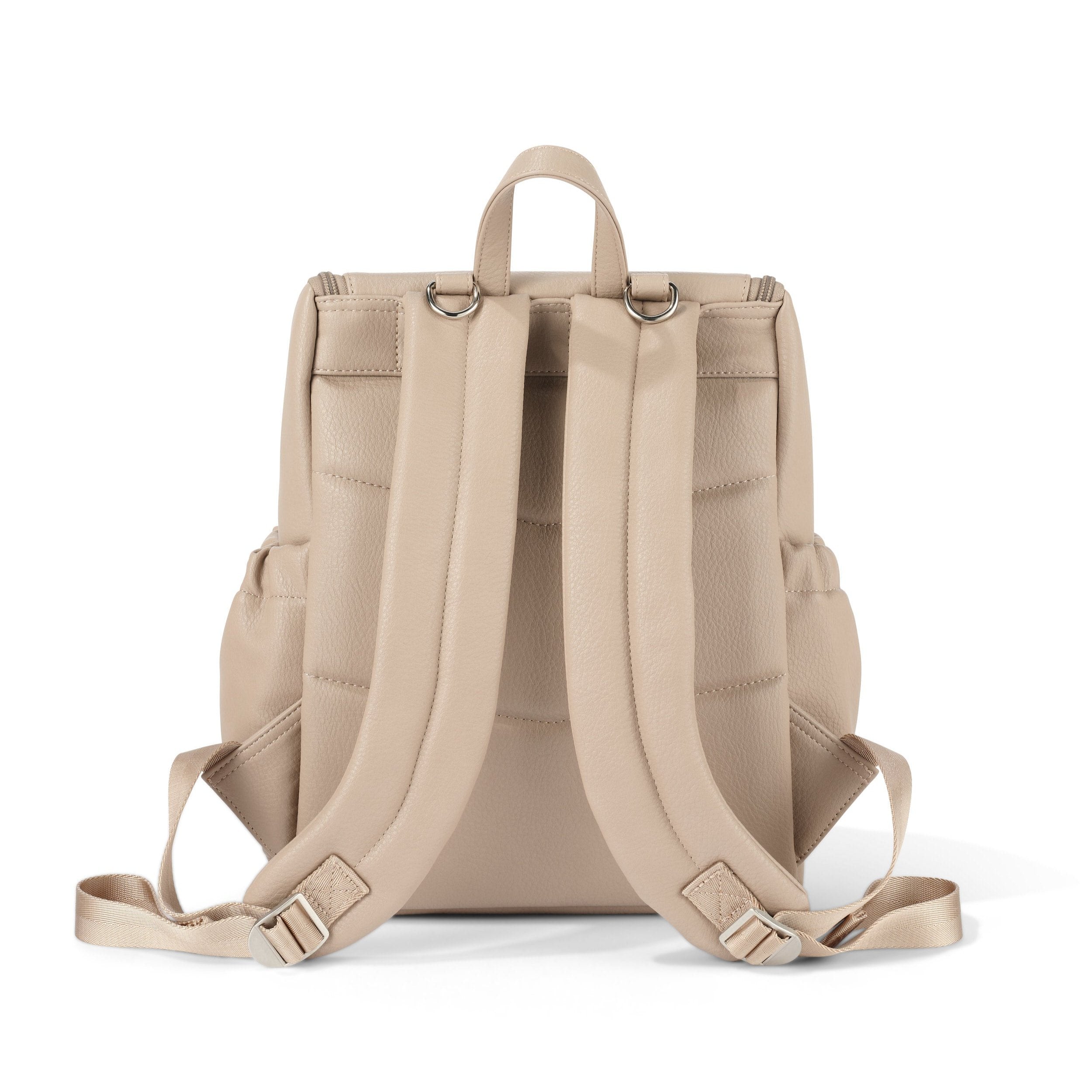 Mini Signature Backpack - Oat Vegan Leather
