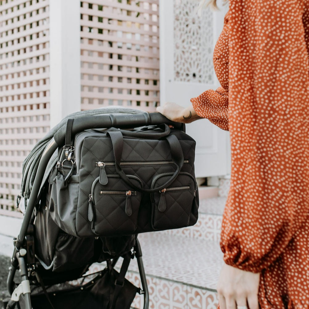 Carry All Diaper Bag - Black Diamond Quilt