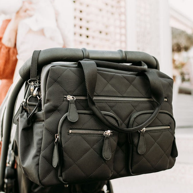 Carry All Diaper Bag - Black Diamond Quilt