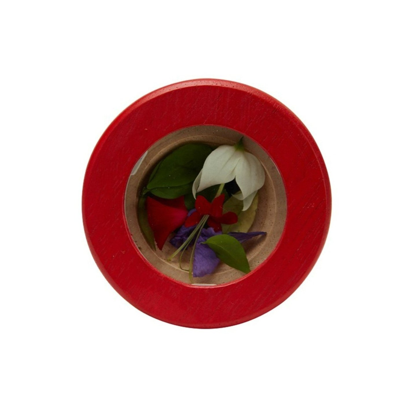 Little ones can put their favorite objects inside and experience a swirling explosion of brilliant colors.