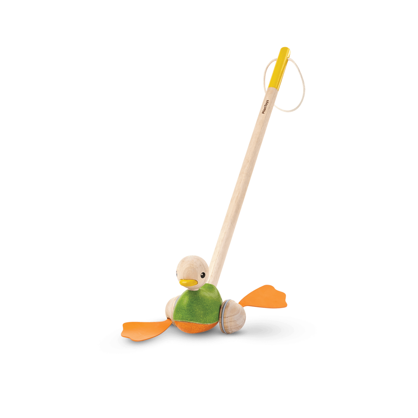 When pushed, duck makes a realistic flip-flop with its feet. Duck feet are made from natural rubber sheet and easy to clean up.