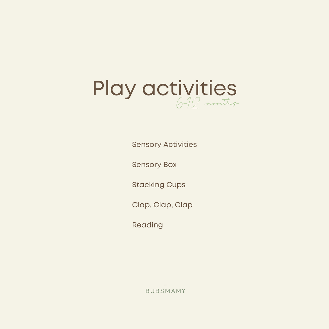 Types of Play Activities for Babies at 6-12 Months
