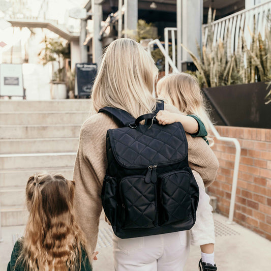 Signature Diaper Backpack - Black Diamond Quilt