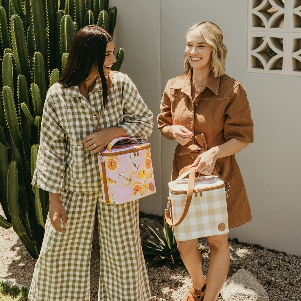 Midi Insulated Bag - Beige Gingham