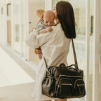 Carry All Diaper Bag - Black Dimple Vegan Leather