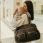 Carry All Diaper Bag - Black Dimple Vegan Leather