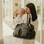 Carry All Diaper Bag - Black Dimple Vegan Leather