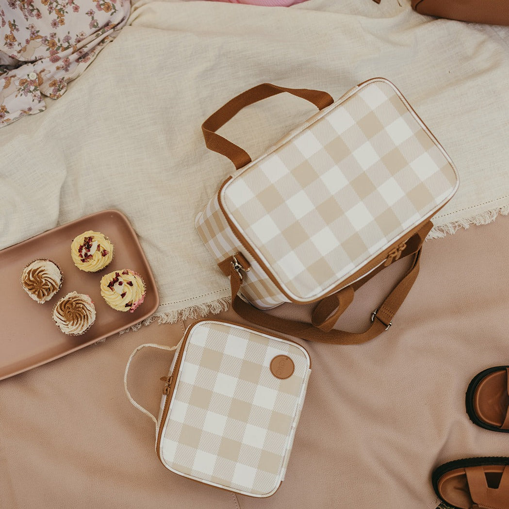 Maxi Insulated Bag - Beige Gingham