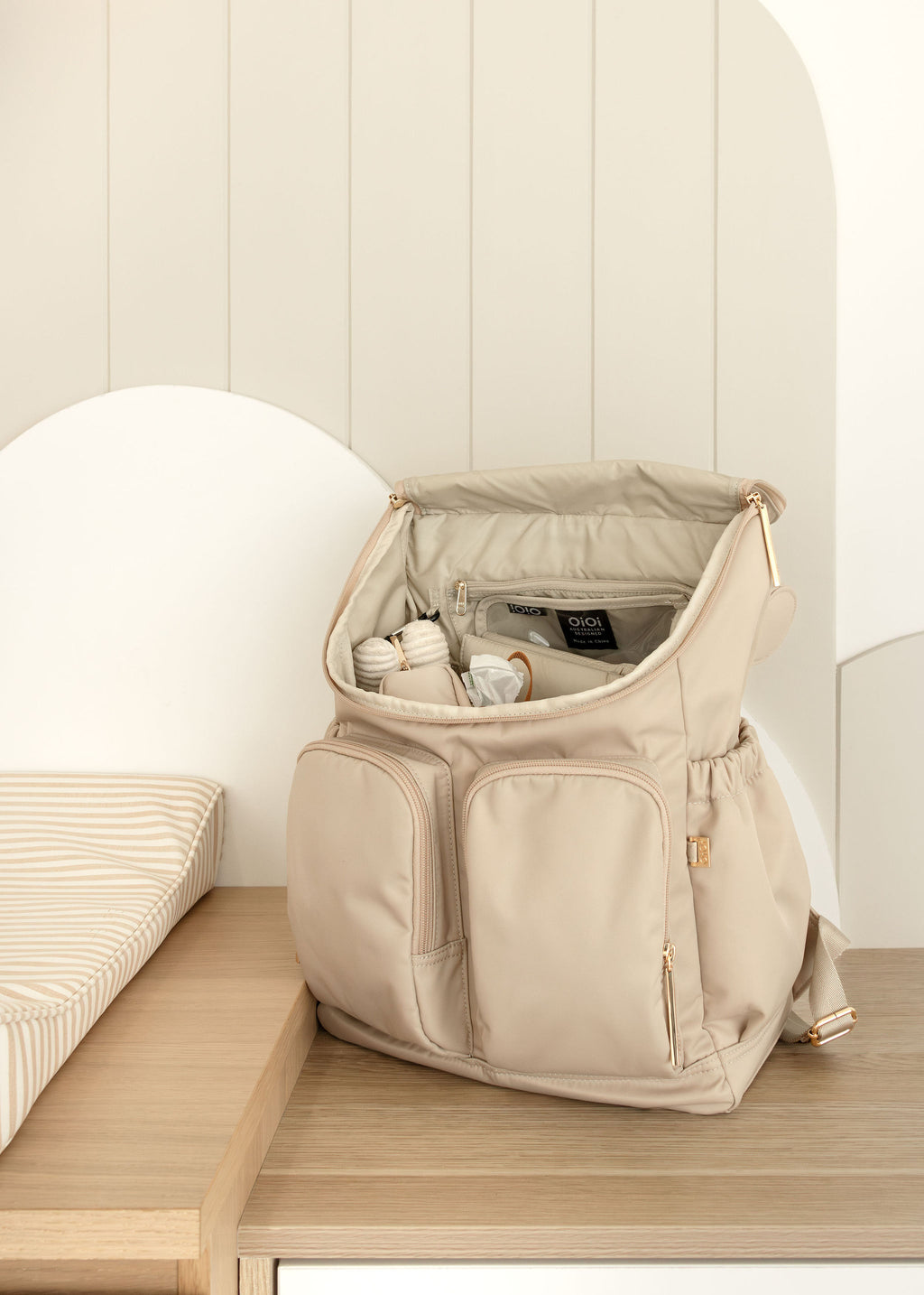 Signature Backpack - Beige Nylon