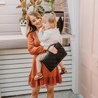 Diaper Changing Mat Clutch -  Black Quilt