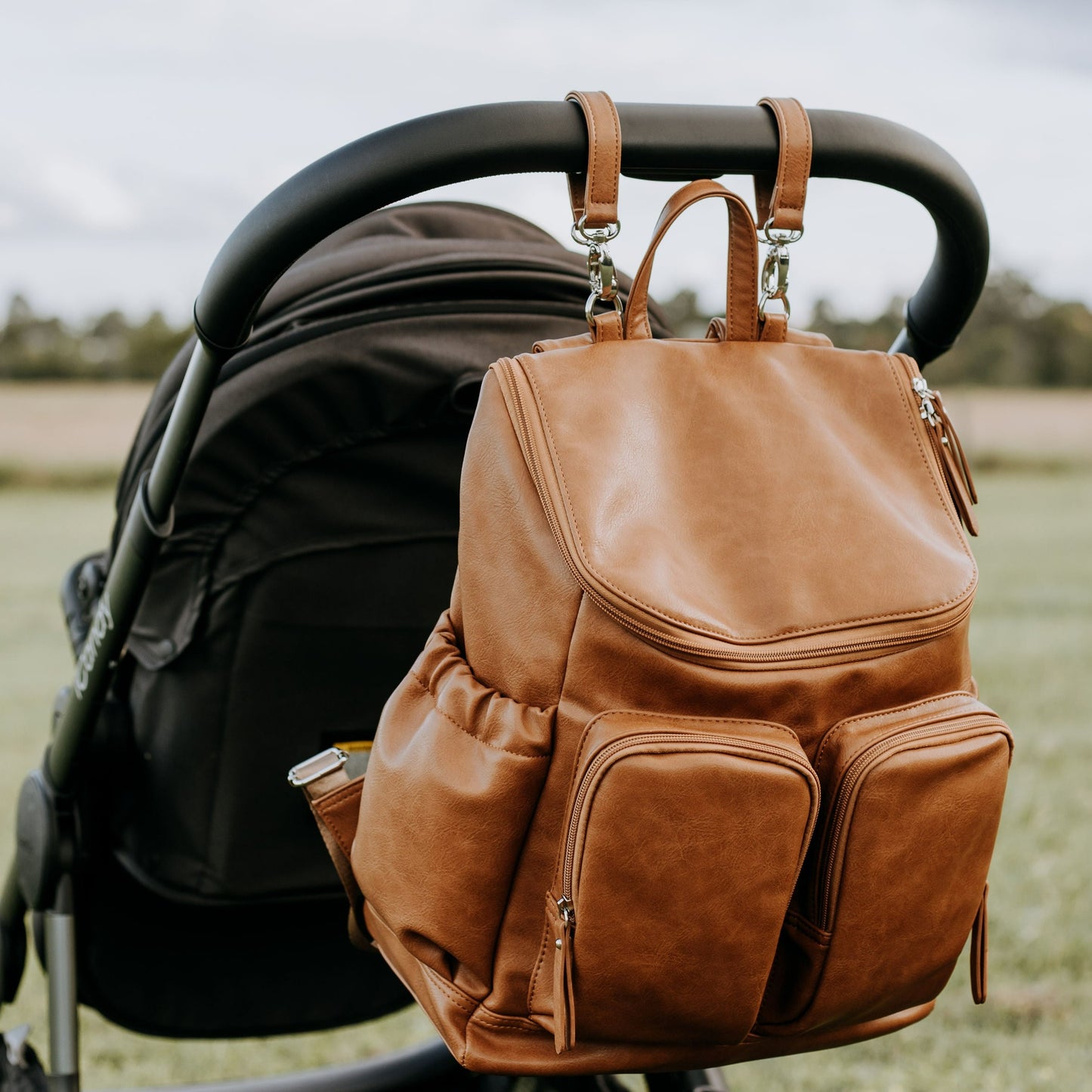 Signature Diaper Backpack - Tan Vegan Leather