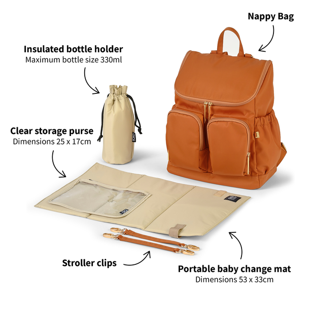 Diaper Backpack - Ochre Nylon