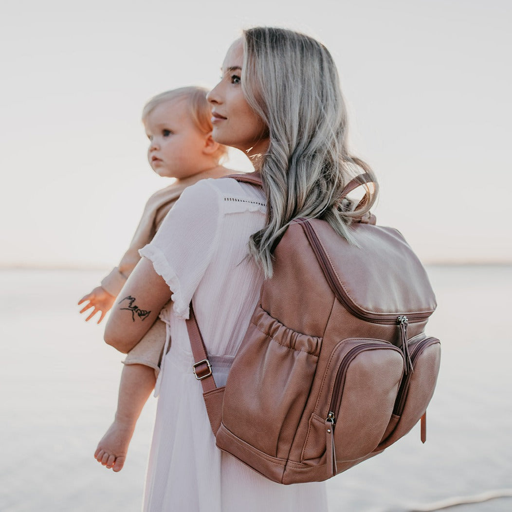 Signature Diaper Backpack - Dusty Rose Vegan Leather