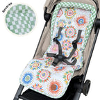 Reversible Stroller Liner -  Sunburst/Green Check