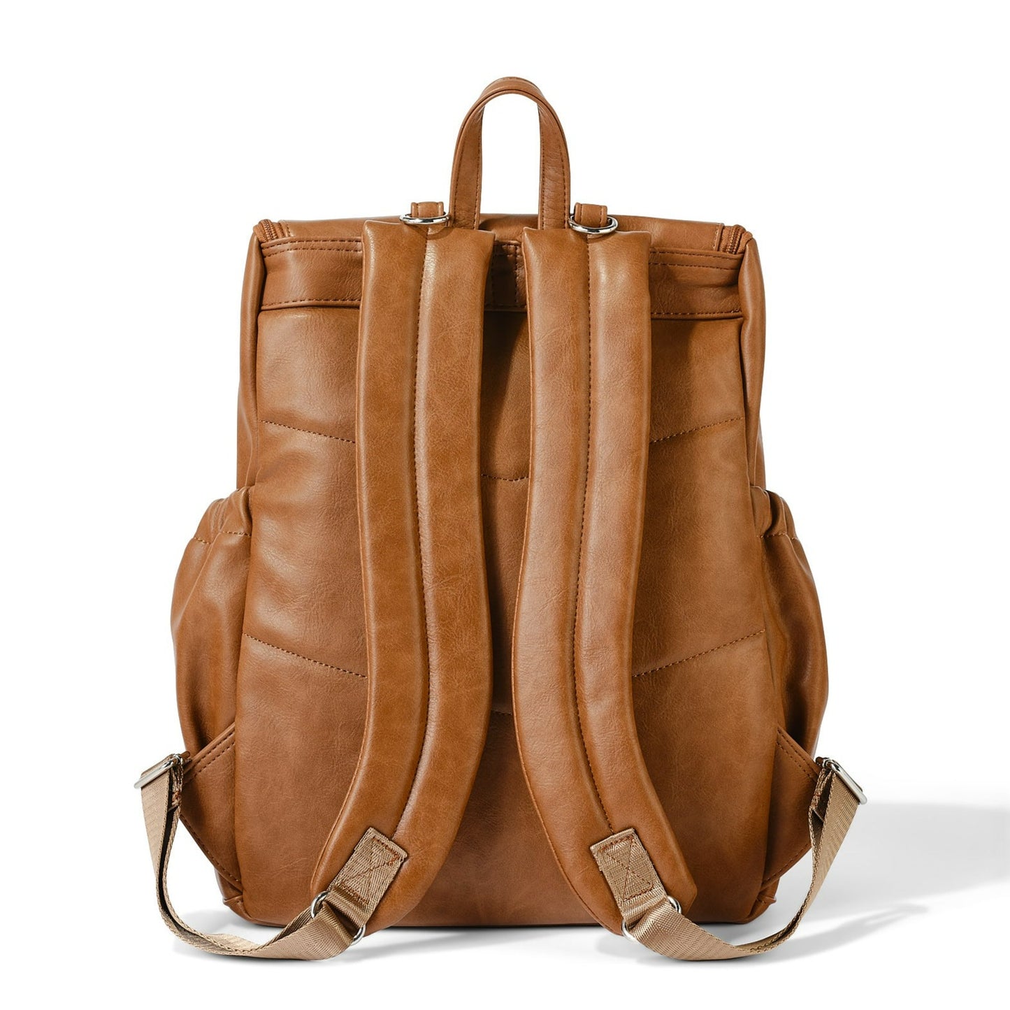 Signature Diaper Backpack - Tan Vegan Leather