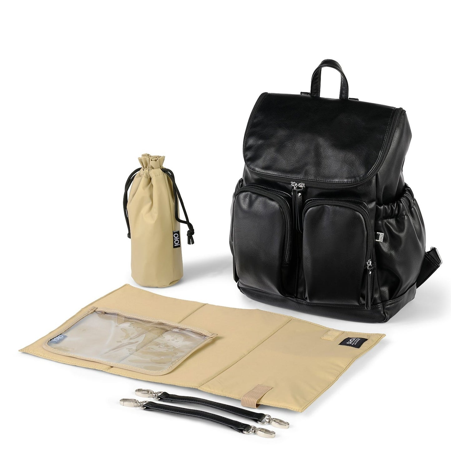 Signature Diaper Backpack - Black Vegan Leather