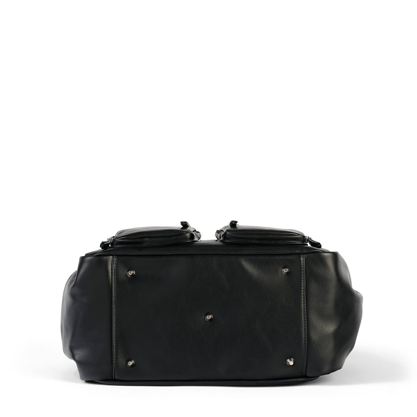 Carry All Diaper Bag - Black Vegan Leather