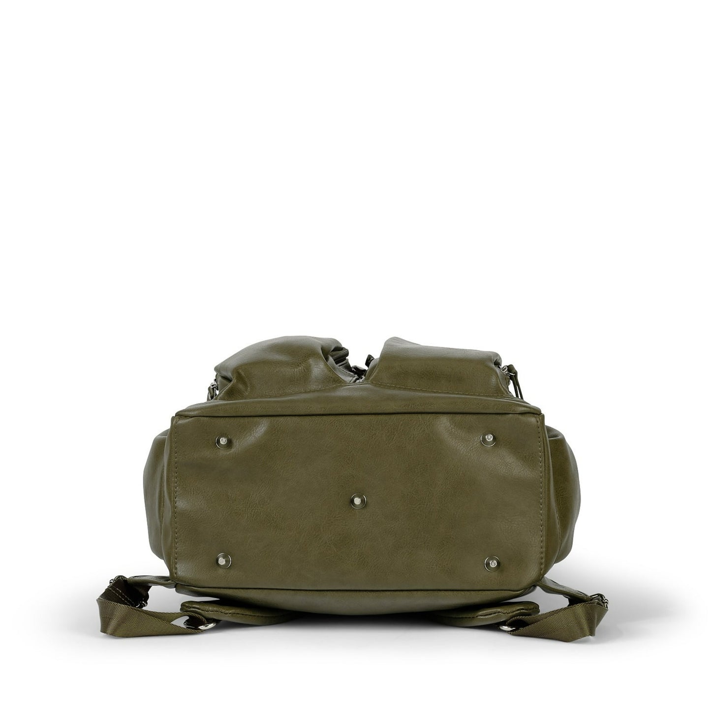 Signature Diaper Backpack - Olive Vegan Leather