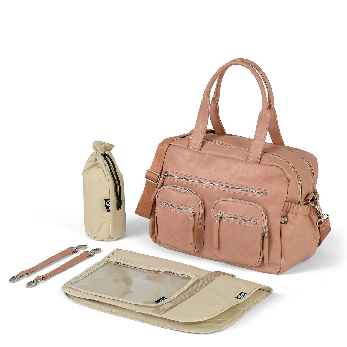 Carry All Diaper Bag - Dusty Rose Vegan Leather