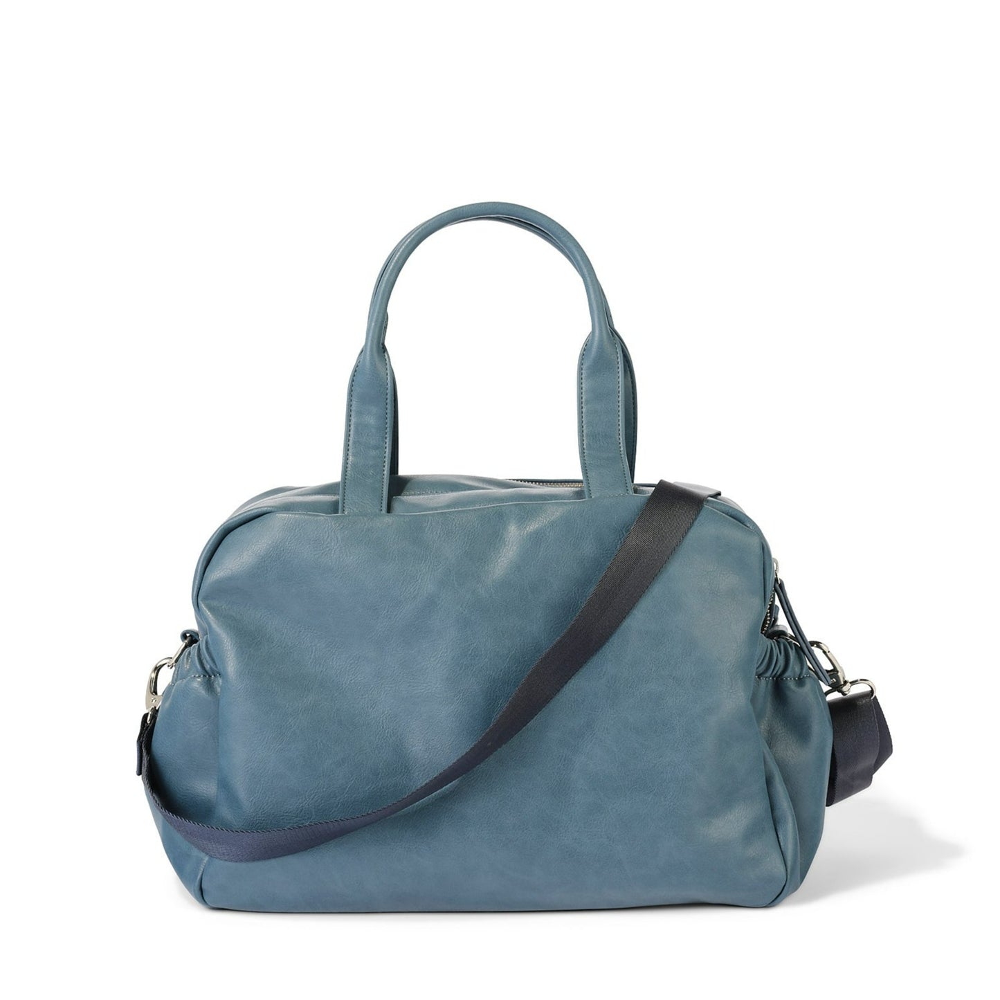 Carry All Diaper Bag - Stone Blue Vegan Leather