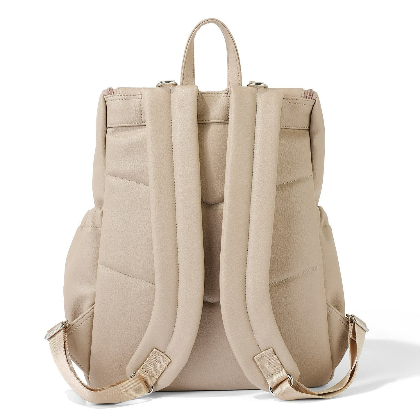 Dimple Faux Leather Diaper Backpack - Oat