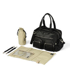 Carry All Diaper Bag - Black Dimple Vegan Leather