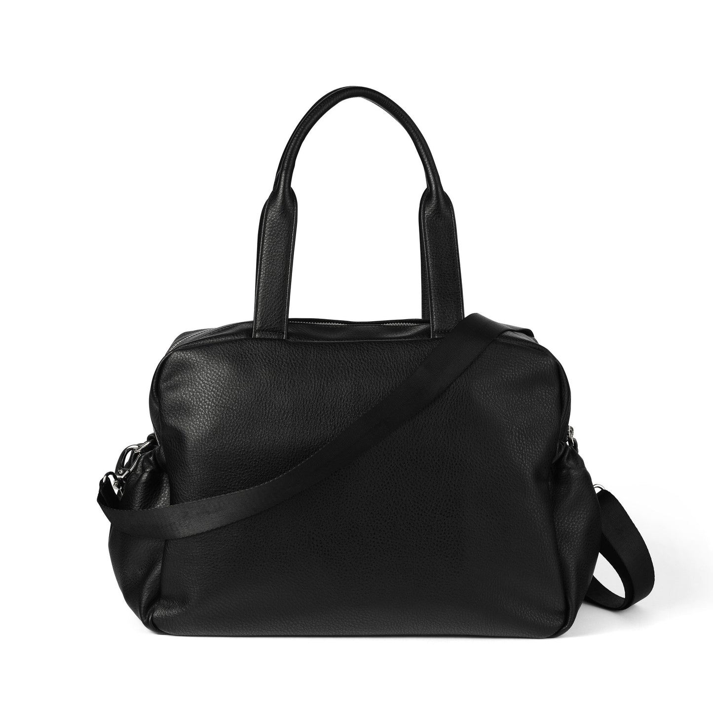 Carry All Diaper Bag - Black Dimple Vegan Leather