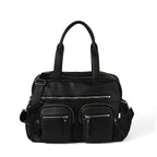Carry All Diaper Bag - Black Dimple Vegan Leather