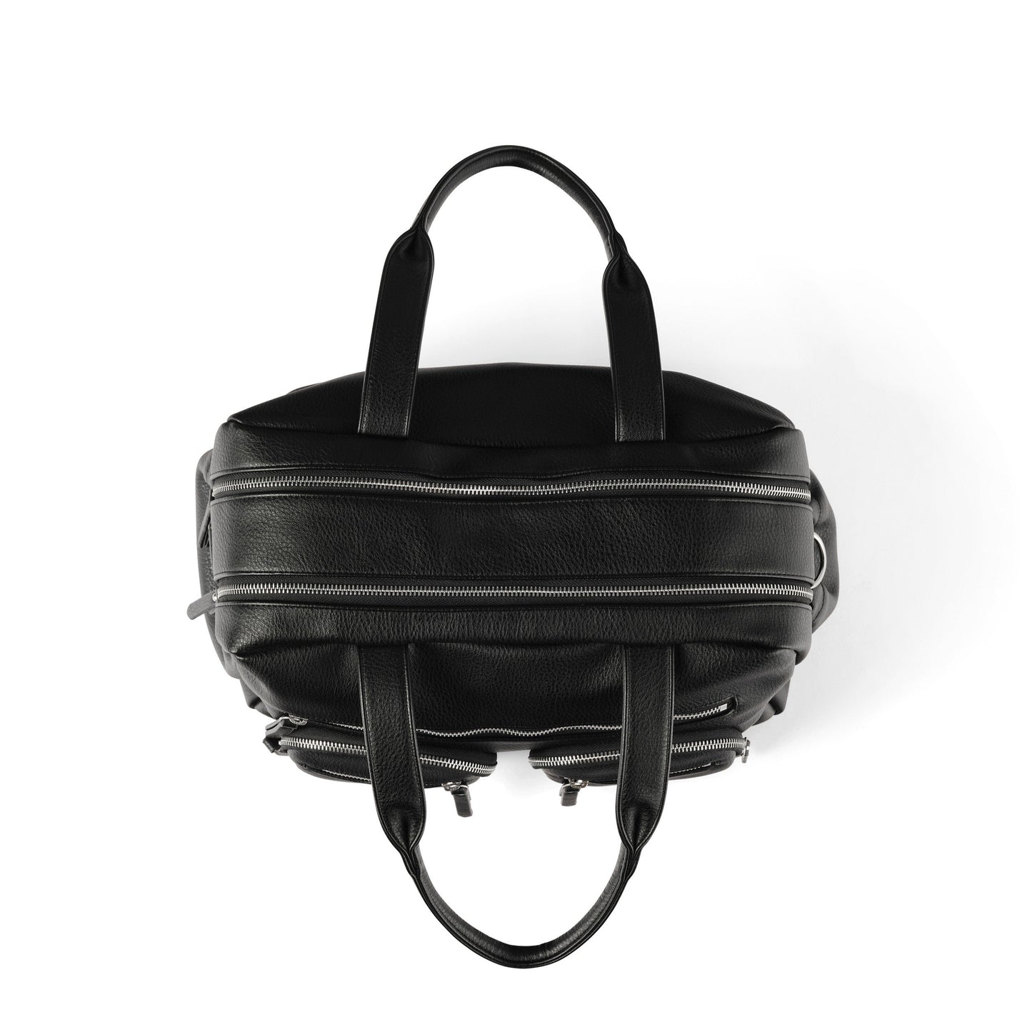 Carry All Diaper Bag - Black Dimple Vegan Leather