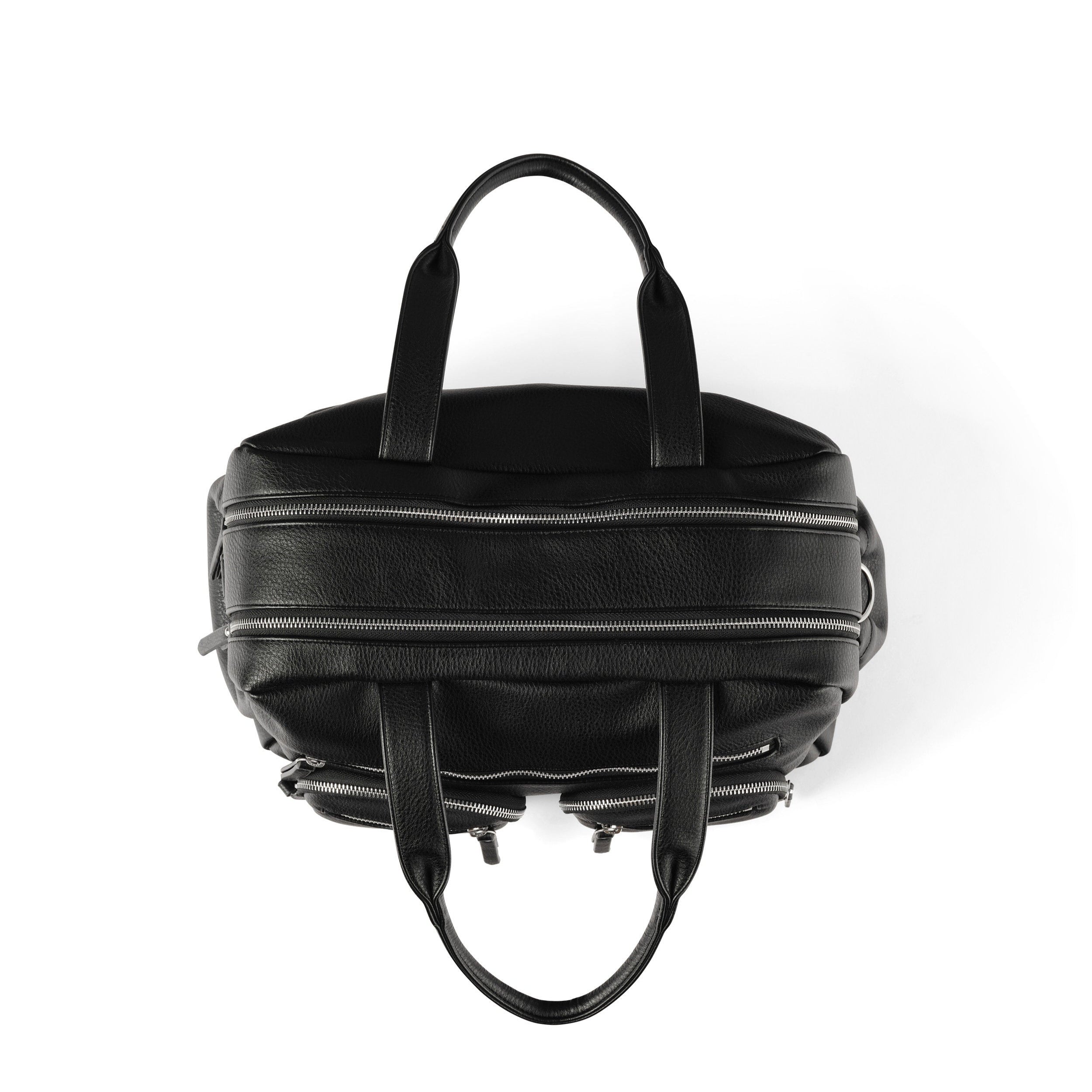 Carry All Diaper Bag - Black Dimple Vegan Leather