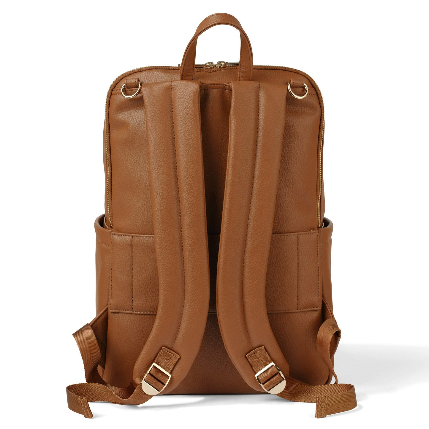 Multitasker Diaper Backpack - Chestnut Brown Vegan Leather