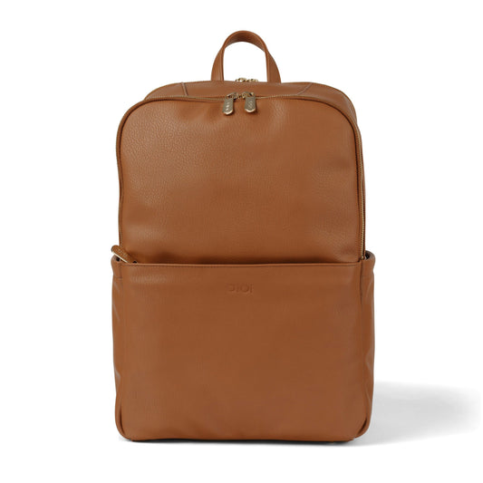 Multitasker Diaper Backpack - Chestnut Brown Vegan Leather