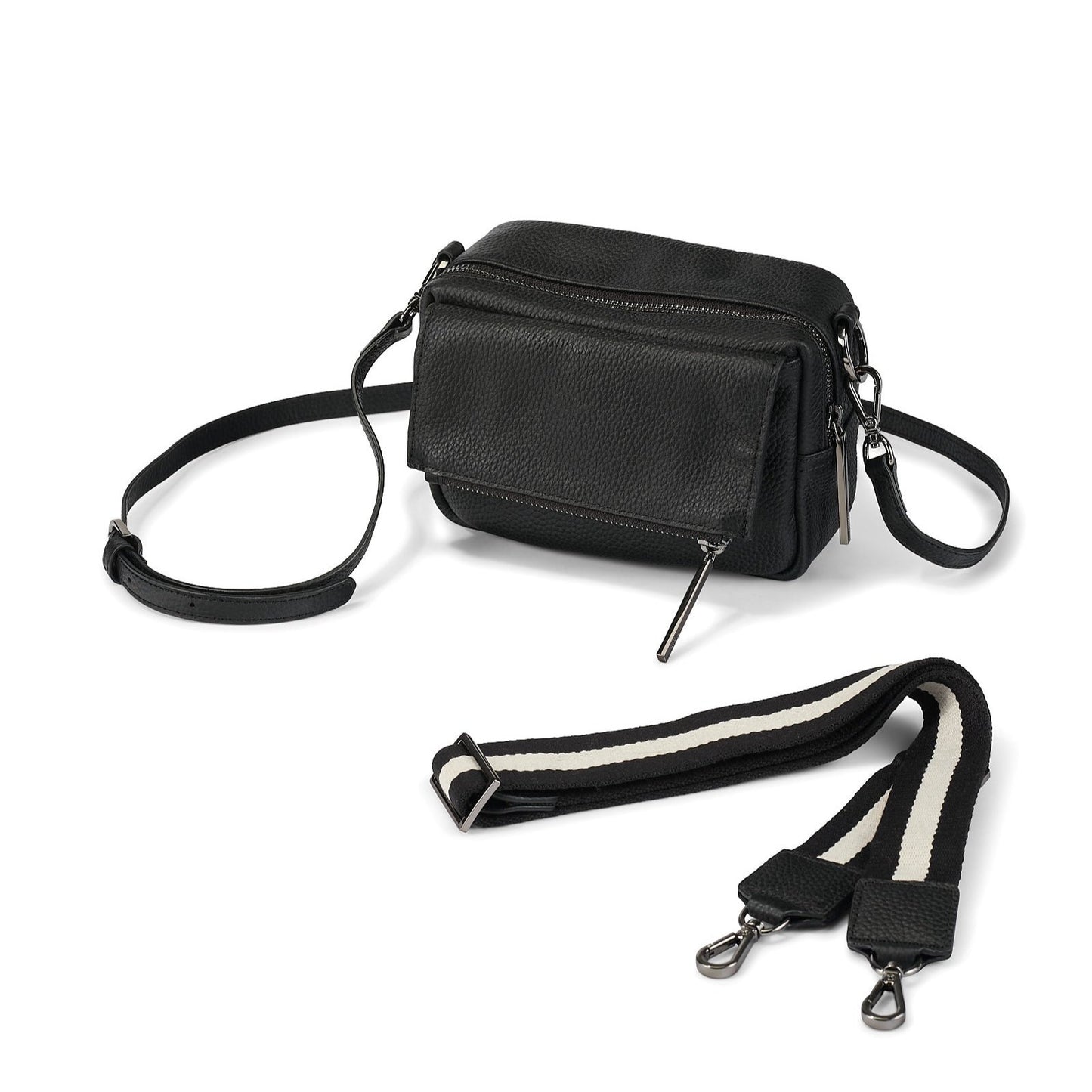 Playground Cross-Body Bag - Jet Black Genuine Leather