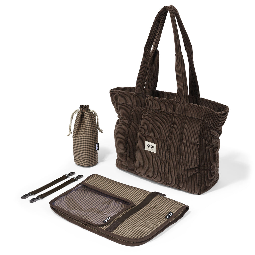 Everyday Tote - Chocolate Brown Corduroy OiOi
