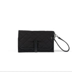 Diaper Changing Mat Clutch -  Black Quilt