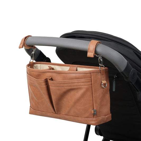 Signature Stroller and Pram Organiser/Caddy - Tan Vegan Leather