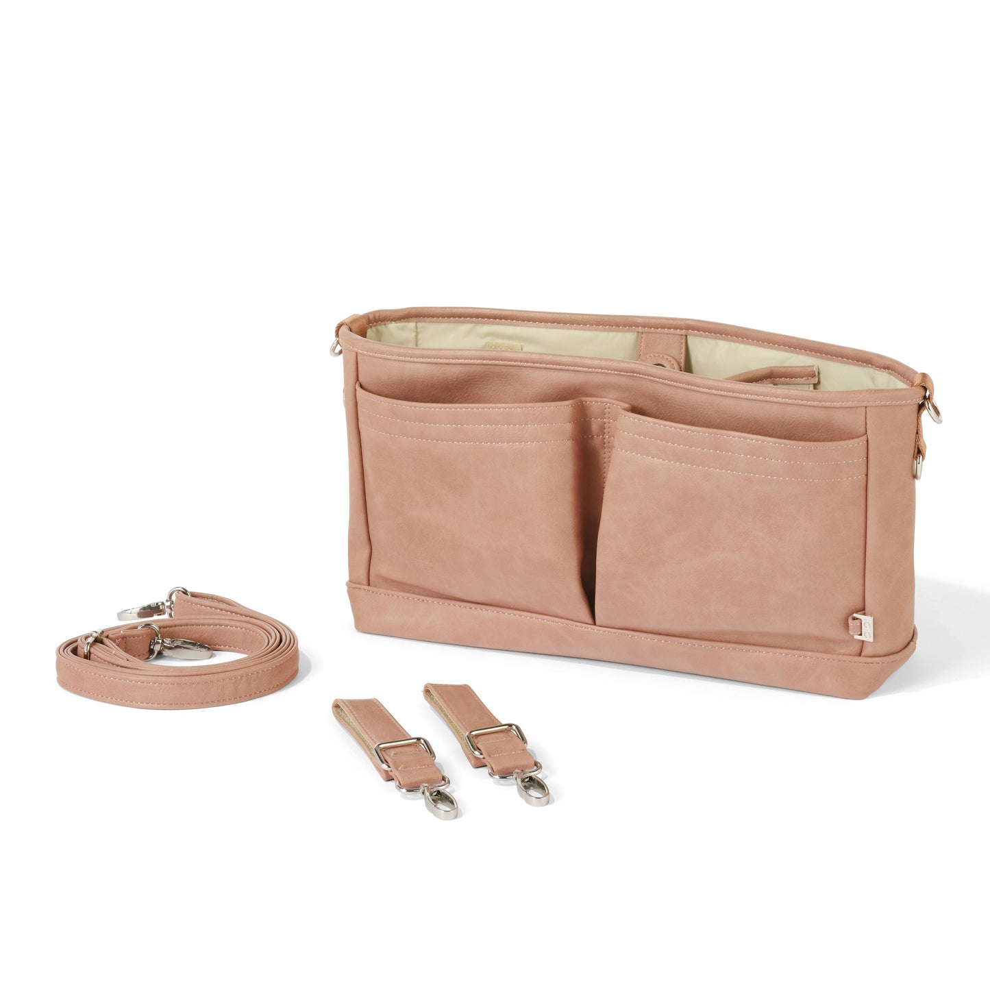 Signature Stroller and Pram Organiser/Caddy - Dusty Rose Vegan Leather