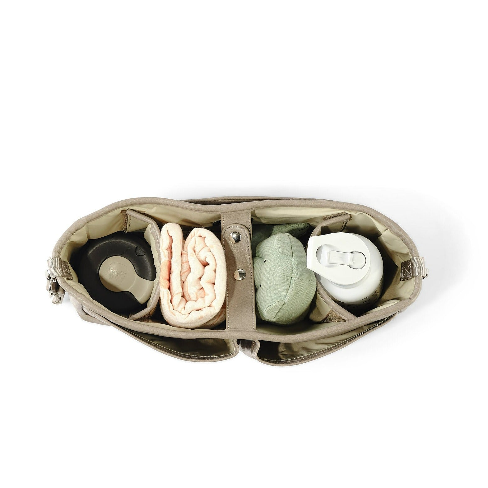 Signature Stroller and Pram Organiser/Caddy - Taupe Vegan Leather