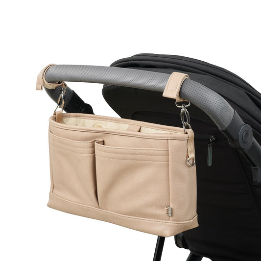 Signature Stroller and Pram Organiser/Caddy - Oat Dimple Vegan Leather