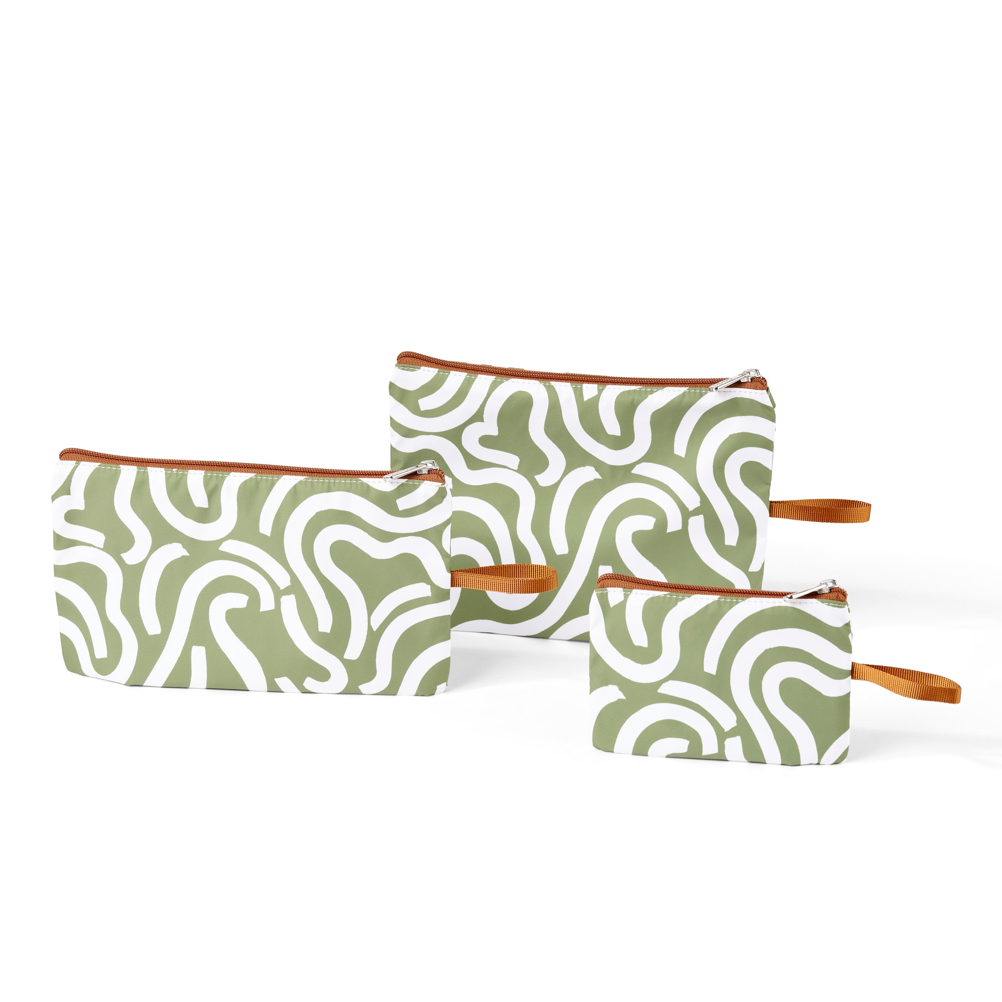 Packing Pouch Trio - Green Squiggle