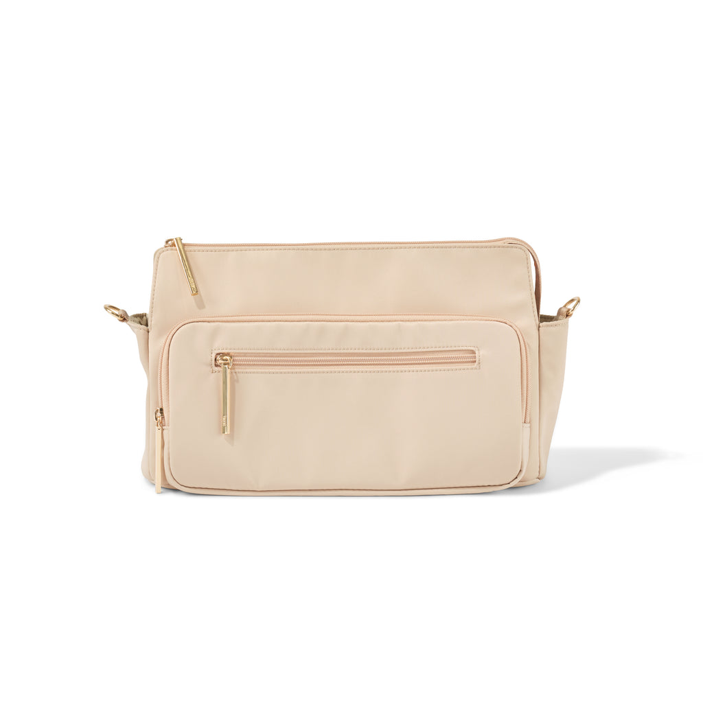 Multitasker Stroller and Pram Organiser/Caddy - Beige Nylon