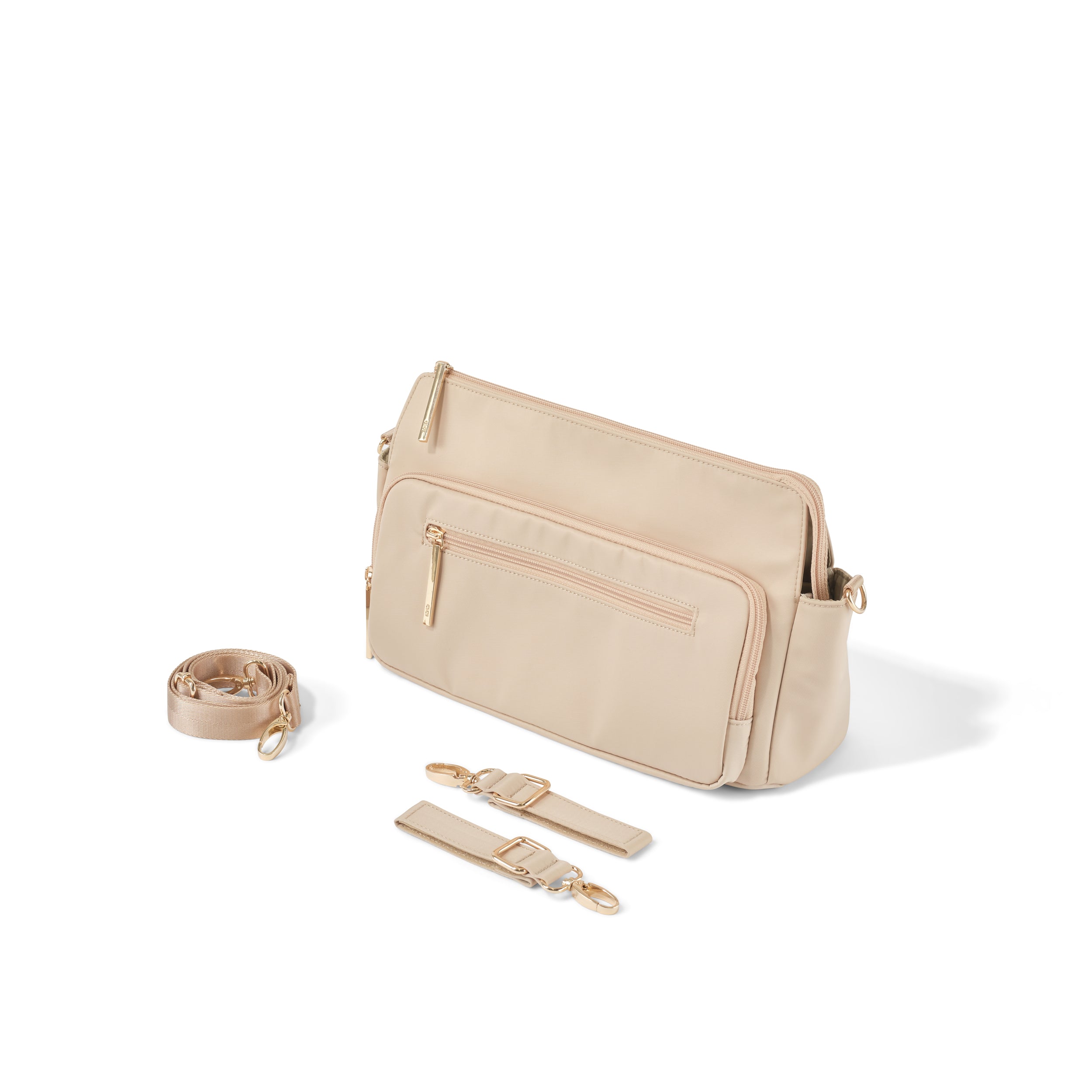 Multitasker Stroller and Pram Organiser/Caddy - Beige Nylon
