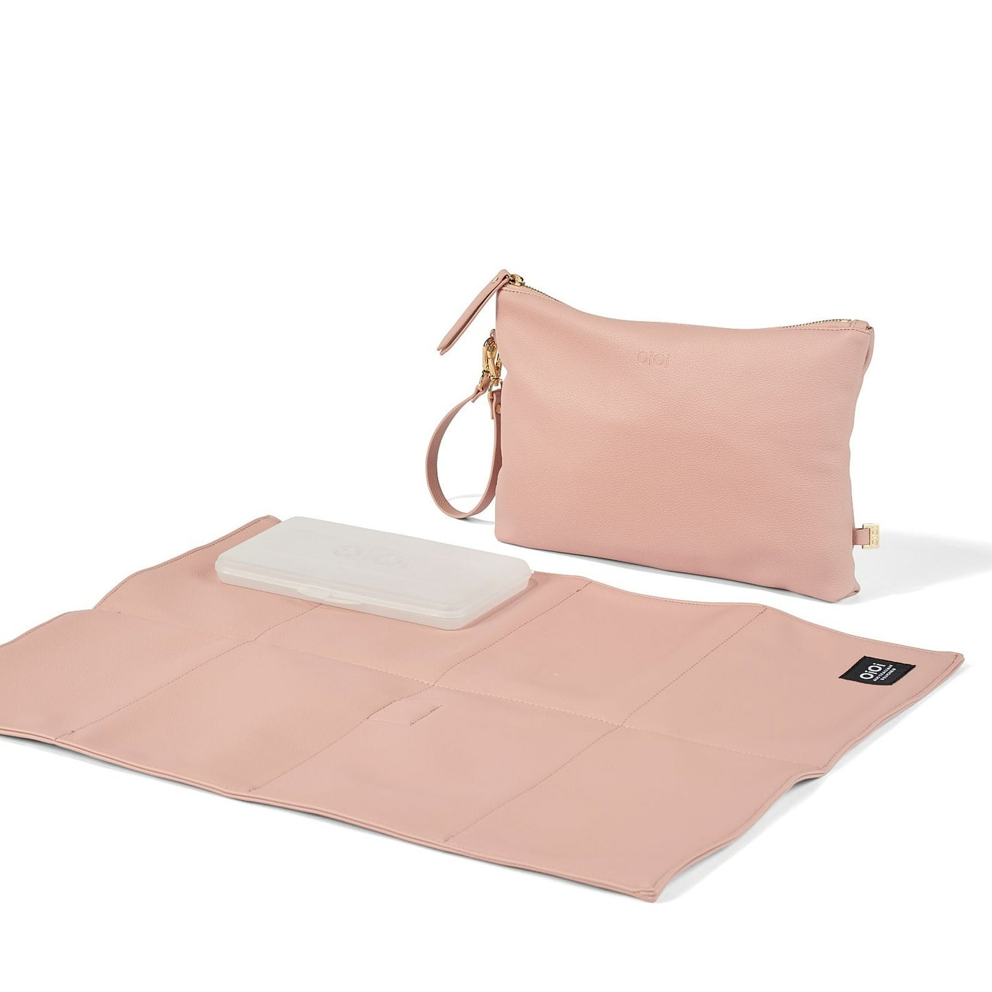 Diaper Changing Pouch - Pink Vegan Leather