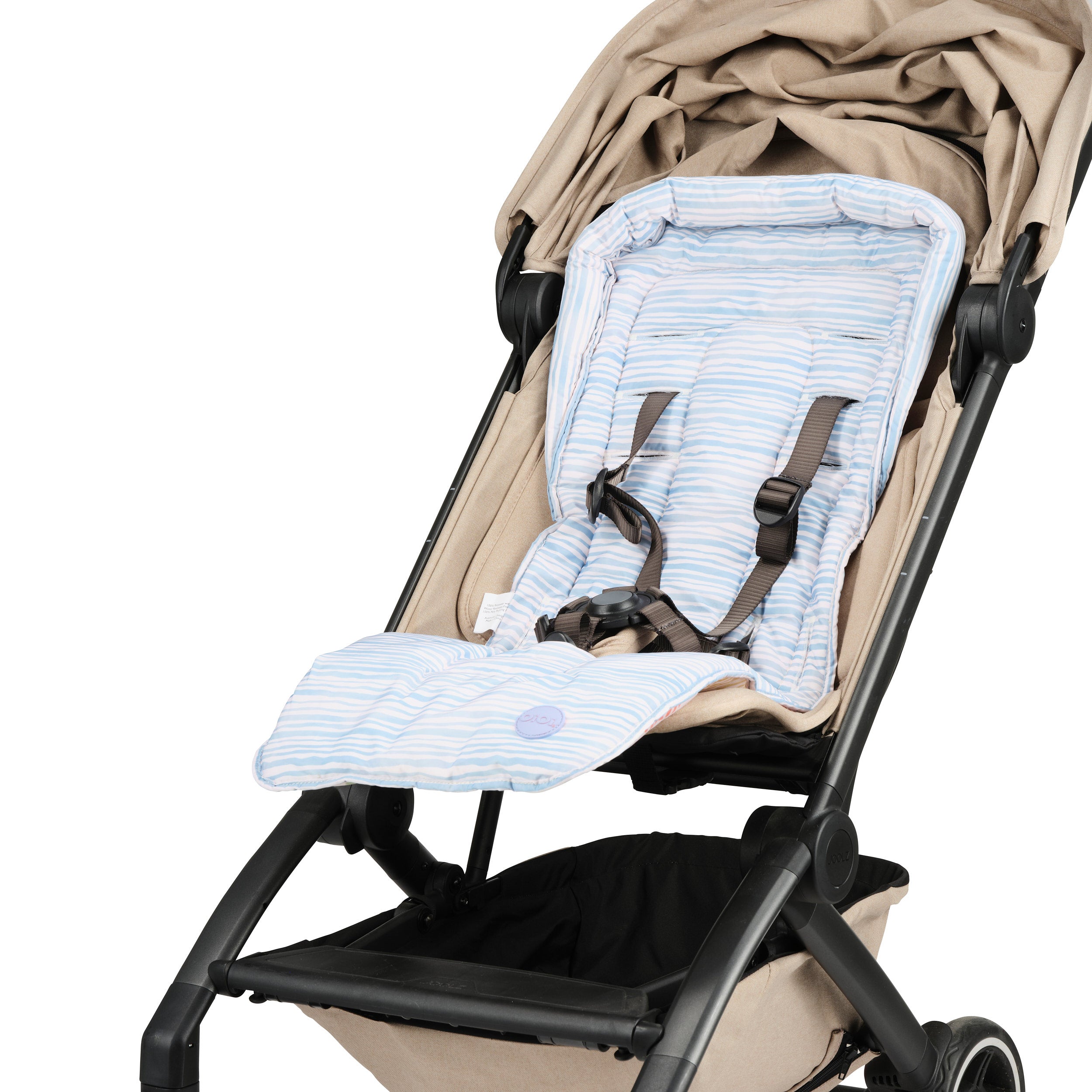 Reversible Stroller Liner -  Seashells/Stripe