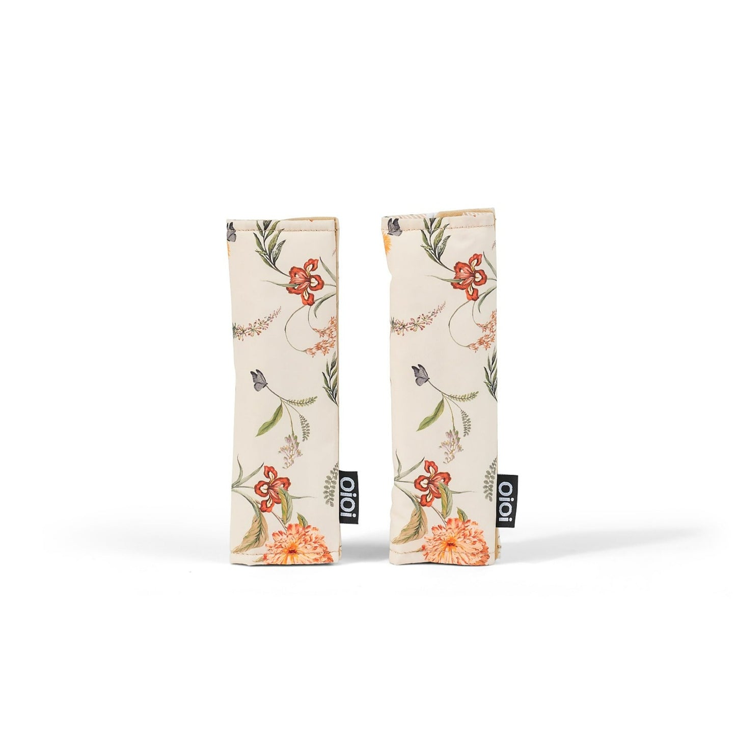 Stroller Strap Cover Set - Beige Gingham/Wildflower